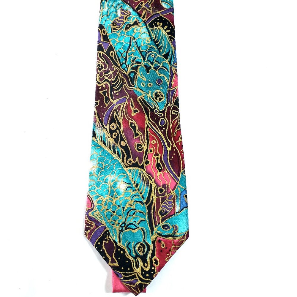 NWOT Silk Tie CREATED FROM AN ORIGINAL WATERCOLOR BY GRACE NEWBURGER